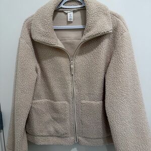 H&M Cream Teddy Zip up